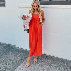 Women's Spaghetti Strap Smocked Dress - A New Day Size M